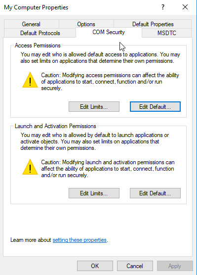 Zabezpieczenia COM wyliczające sesje użytkownika w celu wygenerowania pul filtrów nie powiodły się w systemie Windows 10