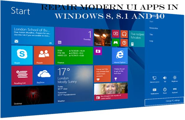 Napraw nowoczesne aplikacje interfejsu użytkownika w Windows 8, 8.1 i 10