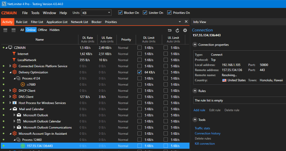 Oprogramowanie NetLimiter