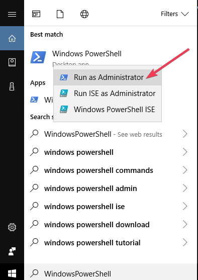 uruchom admin powershell