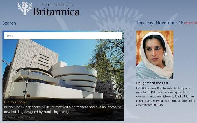 encyklopedia britannica na Windows 8