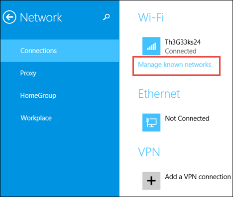 Jak usunąć lub zapomnieć nieużywaną nazwę sieci dla połączenia Wi-Fi w Windows 8.1