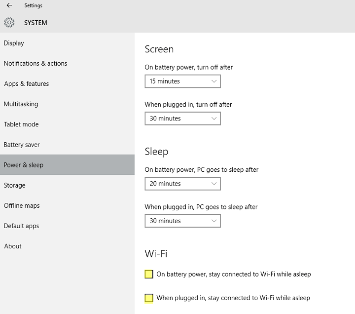 pozostań podłączony do Wi-Fi podczas snu