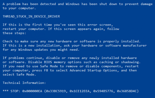 THREAD_STUCK_IN_DEVICE_DRIVER