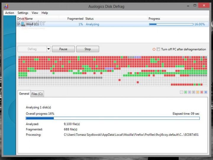 Dysk auslogics defragmentuje wind8apps