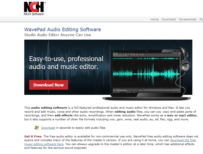 Najlepsze oprogramowanie muzyczne WavePad do nagrywania głosu