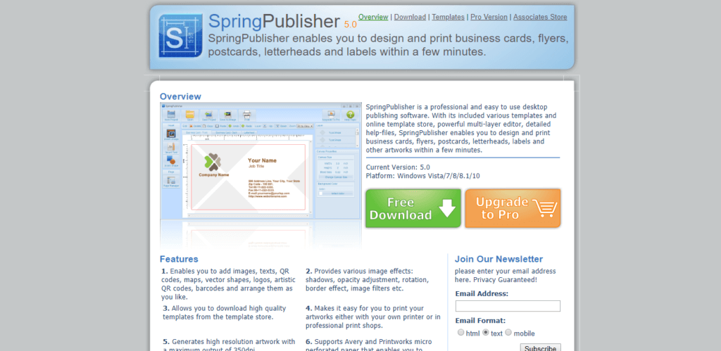 Springpublisher PRO - oprogramowanie papieru firmowego