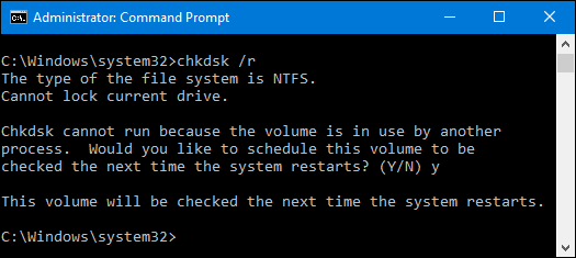 chkdsk / R