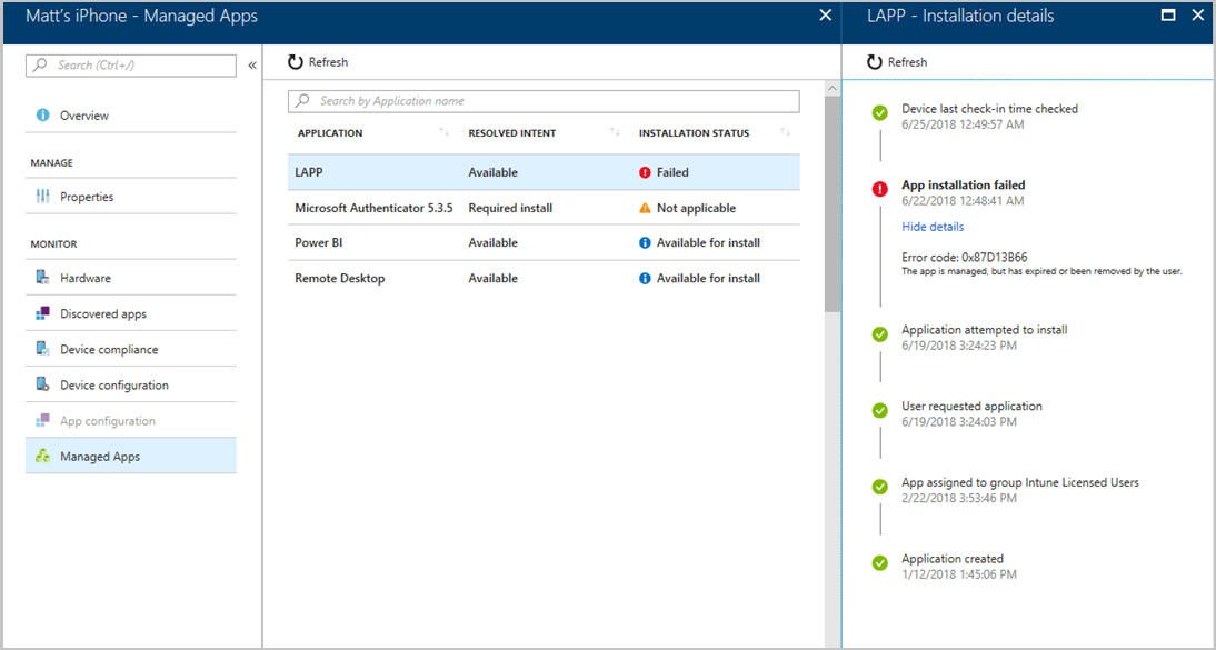 Zakładka Zarządzane aplikacje microsoft intune nie instaluje aplikacji