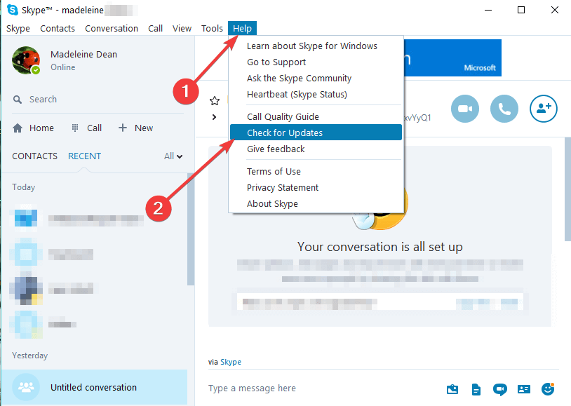 zaktualizuj skype Windows 10