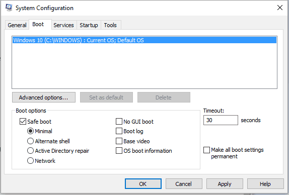 zrestartuj system Windows w trybie awaryjnym 10