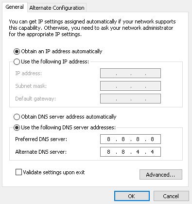 DNS brak dostępu do Internetu