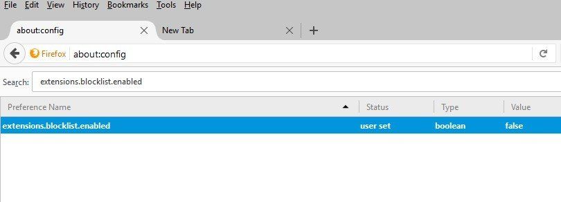extensions.blocklist.enabled ustawienia flag firefox