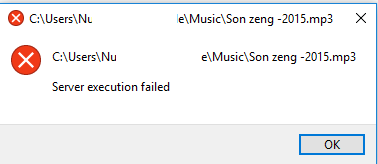 Wykonanie serwera Windows Media Player nie powiodło się