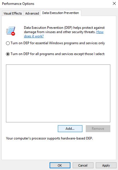 dllhost exe DEP