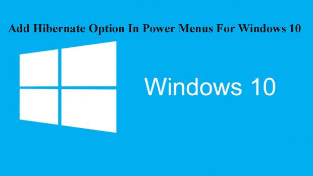 Dodaj opcję hibernacji w menu zasilania dla systemu Windows 10