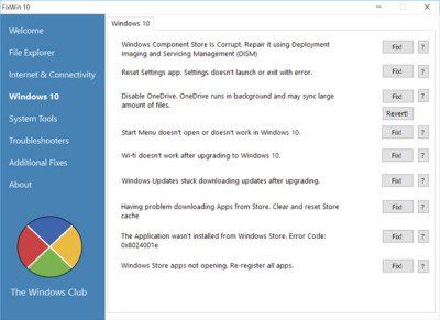 FixWin 10 dla Windows 10