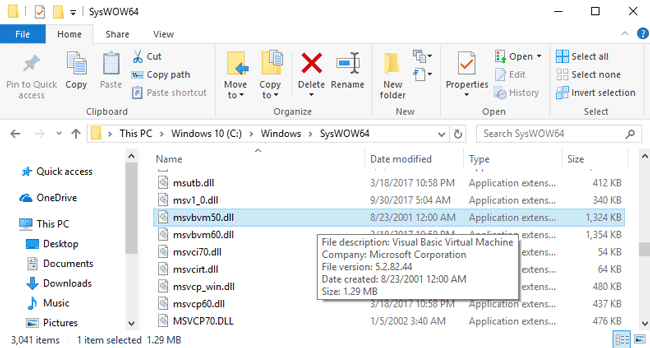 msvbvm50.dll Windows 10