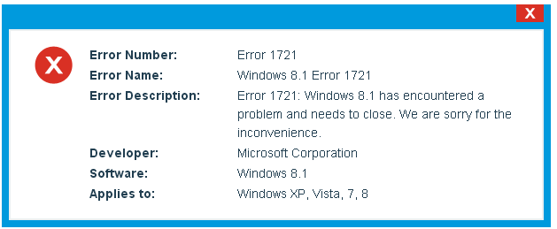 Błąd Windows 8.1 1721