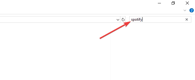 pasek wyszukiwania spotify kod błędu 18