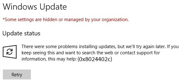 Windows Error Code 0x8024402c