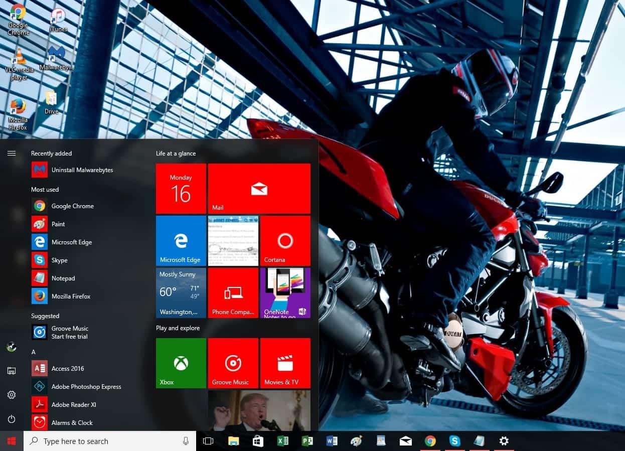 motyw systemu Windows 10