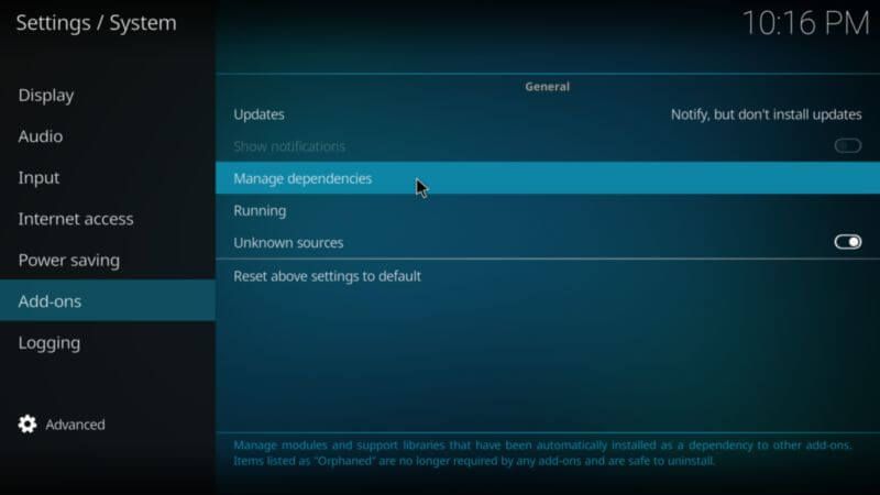 Kodi-addon-manage-dependecies