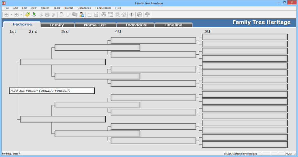 drzewo genealogiczne dziedzictwo 8 platynowy interfejs