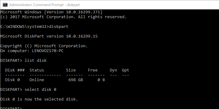 Windows 10 może't be installed on gpt partition