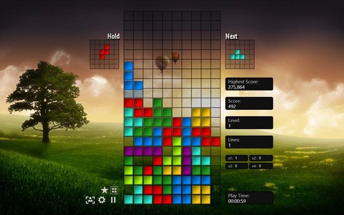 moja aplikacja tetris dla systemu Windows 8