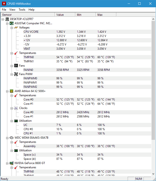 CPUID HWMonitor monitoruje zasoby systemowe