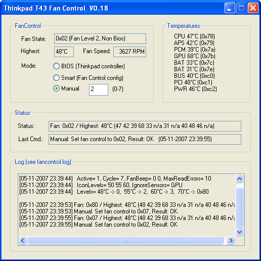 Oprogramowanie kontrolera wentylatora Thinkpad