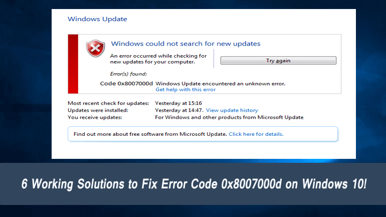 6 działających rozwiązań, aby naprawić błąd 0x8007000d w systemie Windows 10!