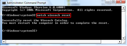 netsh winsock reset