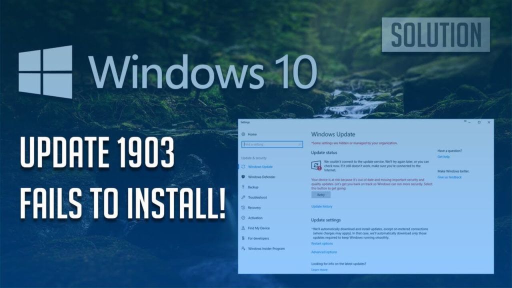 Instalacja Windows 10 v1903 nie powiodła się