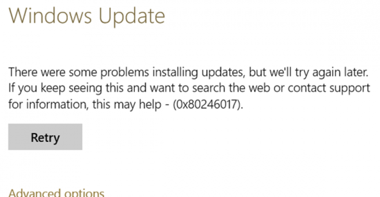 Błąd aktualizacji systemu Windows 10 0x80246017