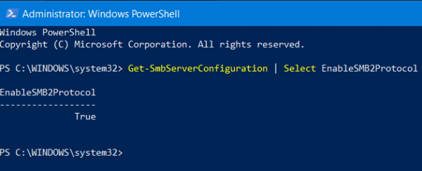 powershell get_smbServerconfiguracja twój system wymaga smb2 lub nowszego