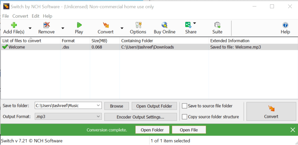 odtwarzać plik DSS w systemie Windows