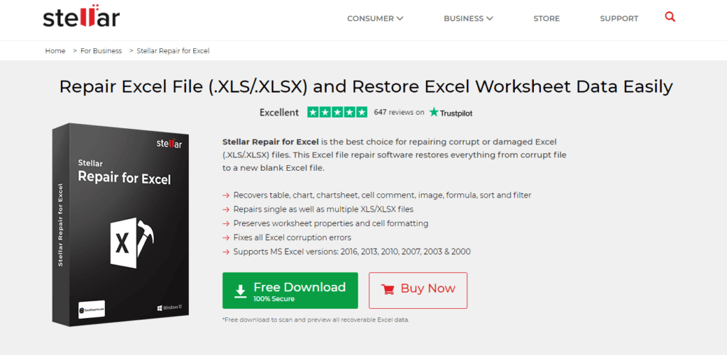 Stellar Repair File Excel - naprawa uszkodzonych plików Excel