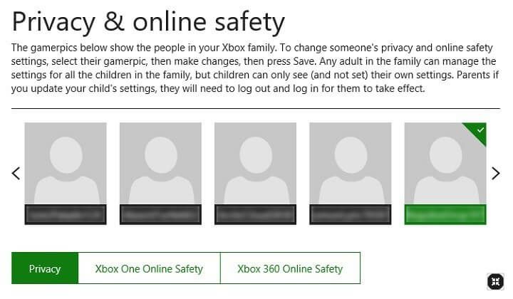 Ustawienia prywatności Xbox-One