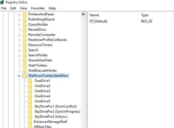 regedit nakładka na ikonę onedrive