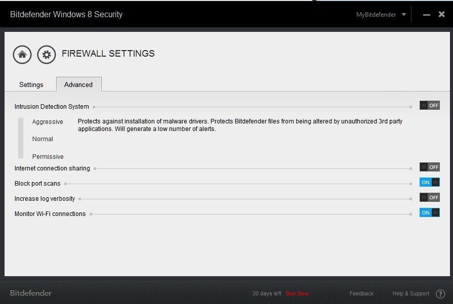 Windows Firewall Bitdefender 8