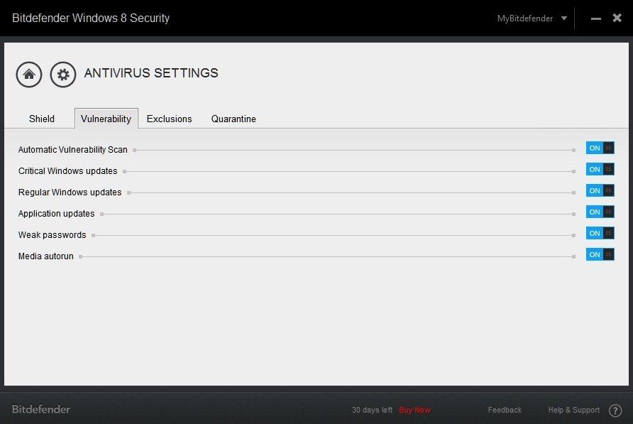 Bitdefender Windows 8 Ustawienia antywirusowe 2