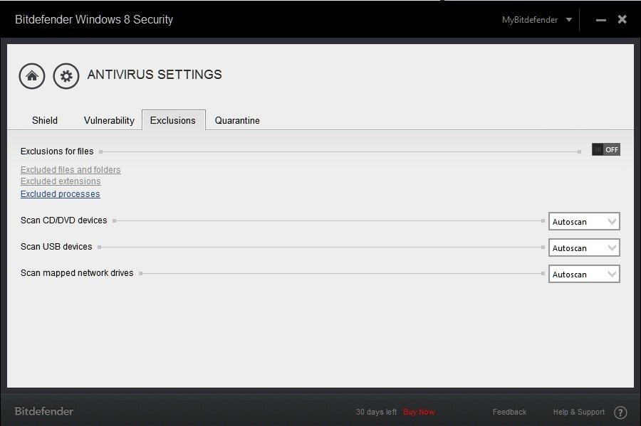 Bitdefender Windows 8 Ustawienia antywirusowe 3