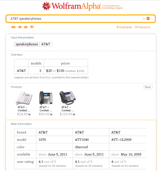 Informacje o zakupach Wolfram Alpha