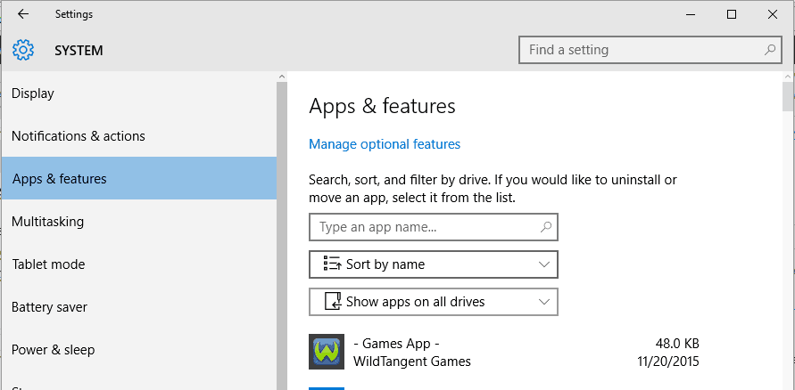 aplikacje i funkcje systemu Windows 10